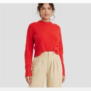 Universal Thread Crew Neck Cashmere-Like Pullover Sweater Womens Medium Red